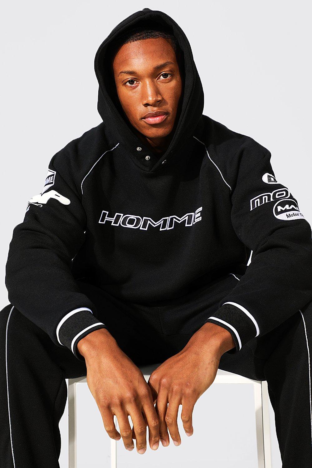 Homme Moto Hooded Tracksuit With Piping