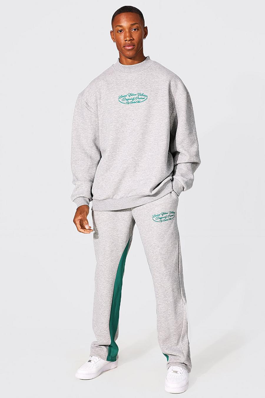 Grey marl Oversized Limited Gusset Sweater Tracksuit image number 1