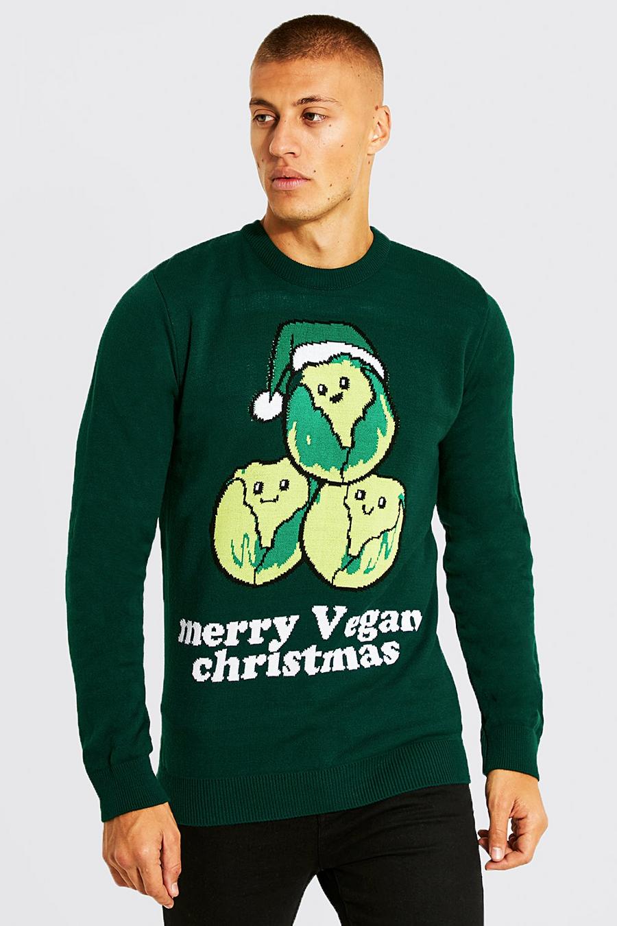 Bottle green Merry Christmas Sprout Jumper image number 1