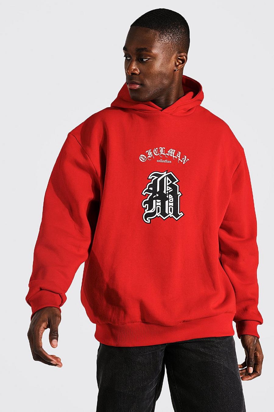 Red Oversized Bm Limited Edition Hoodie image number 1