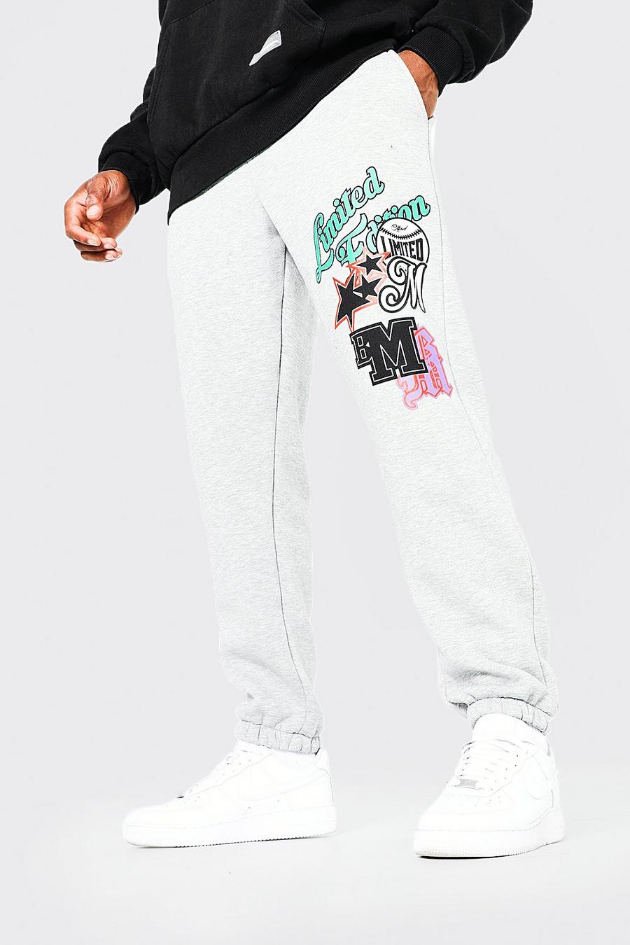 Grey marl Bm Limited Edition Print Joggers image number 1