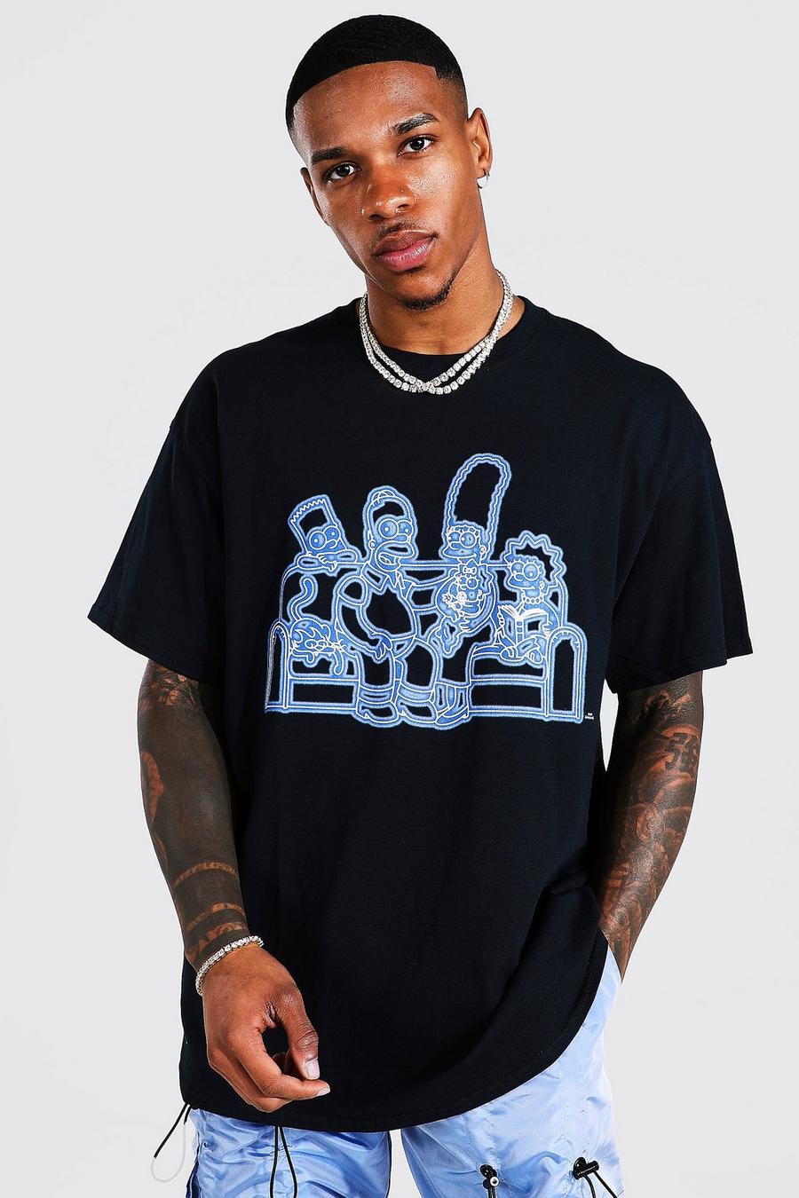 Black Oversized The Simpsons License T-shirt image number 1