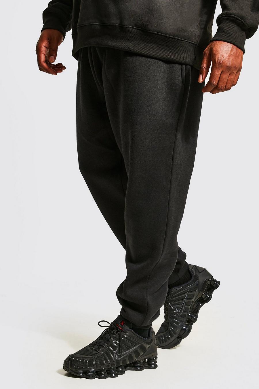 שחור מכנסי ריצה בייסיק סקיני עם הדפס למידות גדולות image number 1