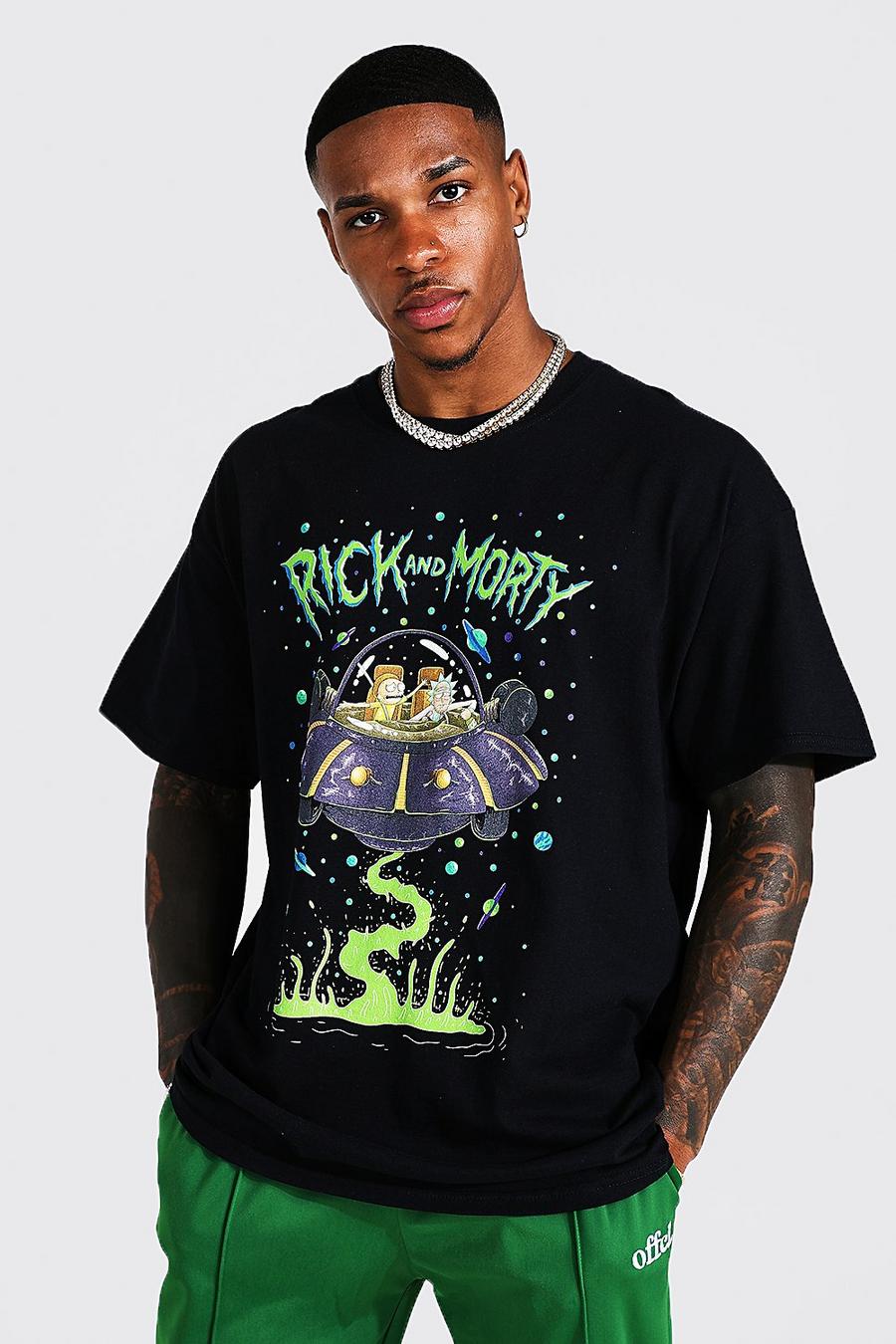 Black Oversized Gelicenseerd Rick En Morty T-Shirt image number 1
