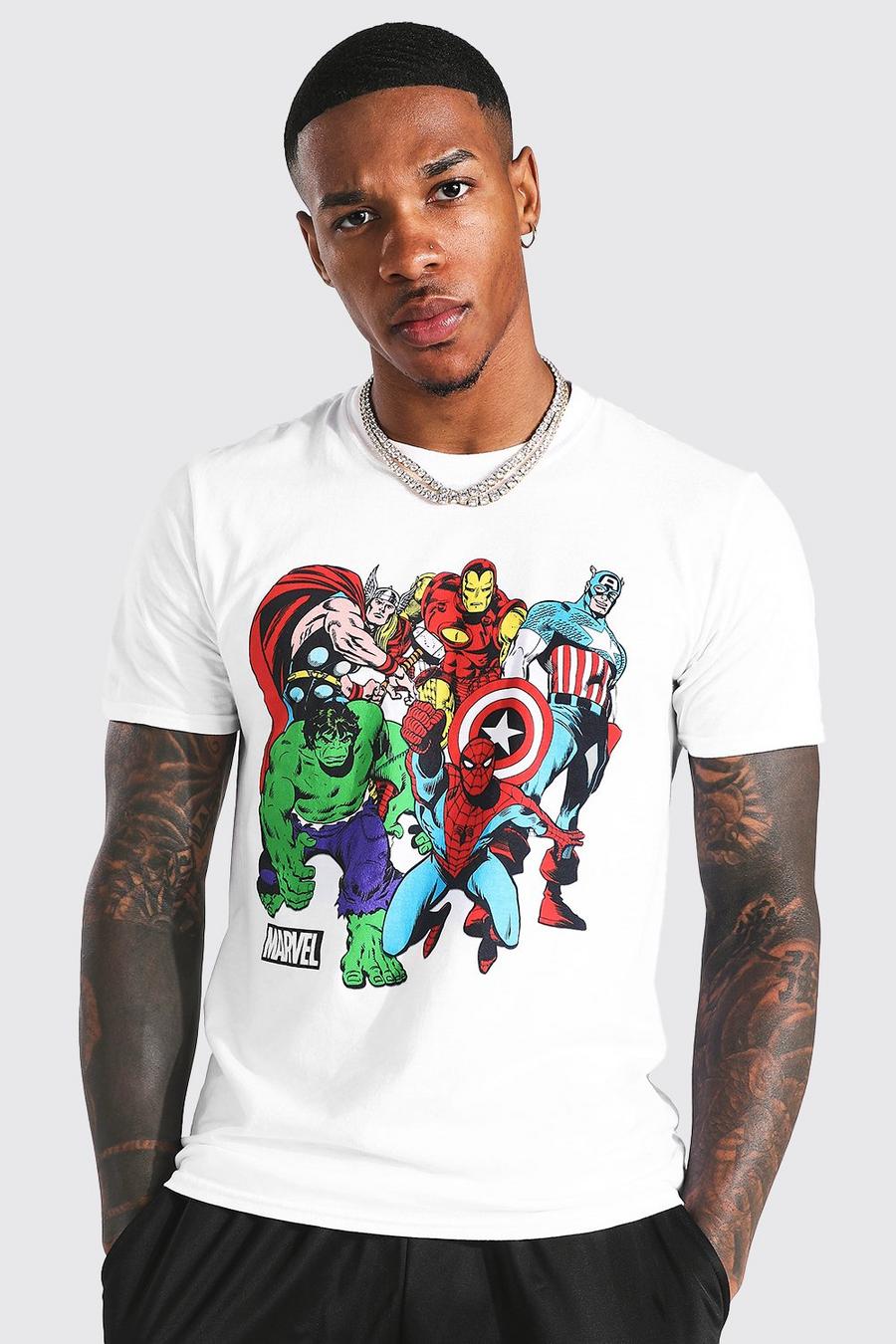 T-Shirt mit lizenziertem „Marvel Character“-Print, Weiß image number 1