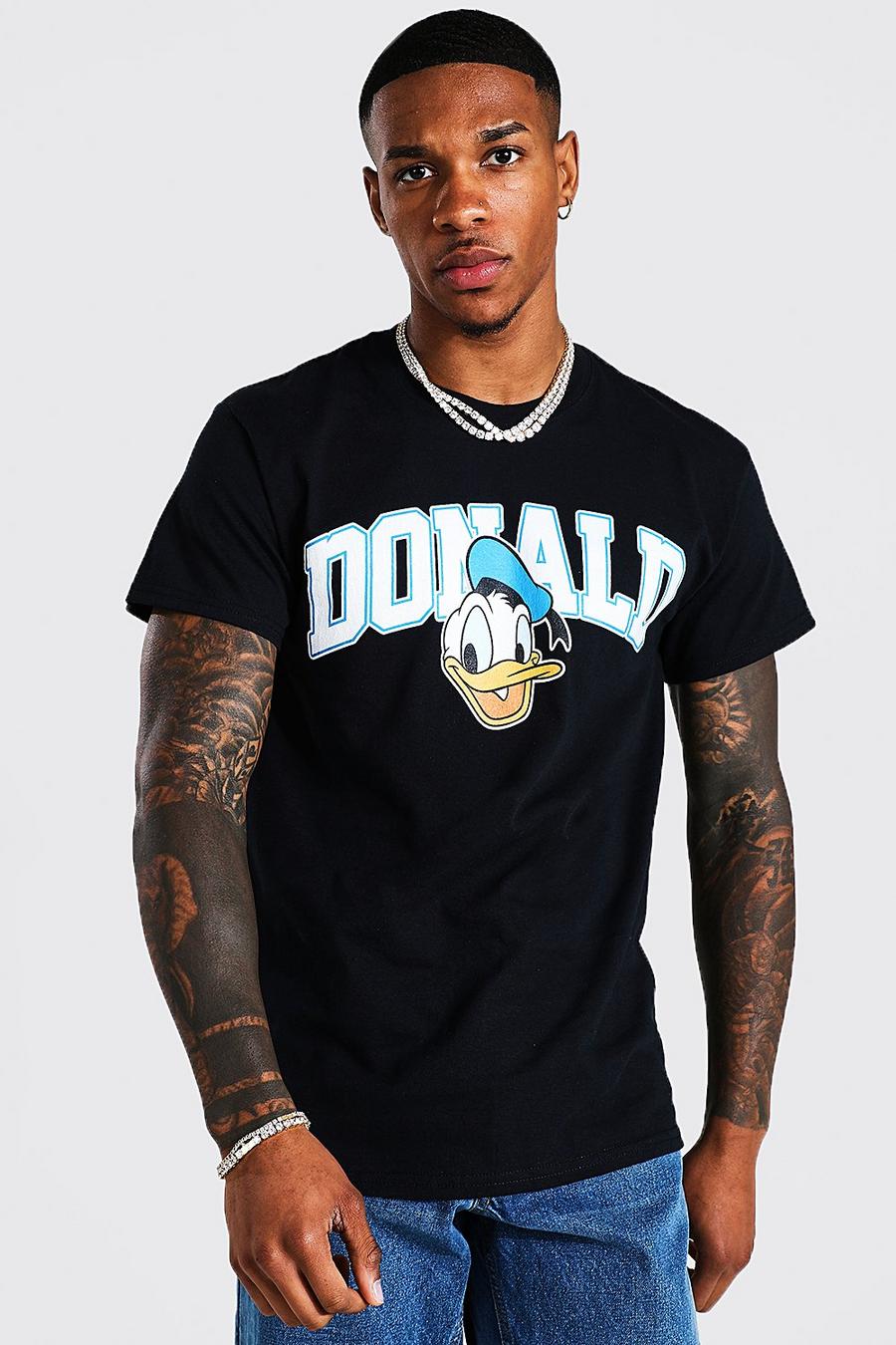 Black Donald Duck Varsity Disney T-Shirt image number 1