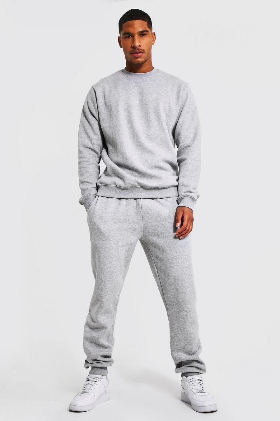 Grey grå Tall - Basic Träningsoverall med sweatshirt image number 1