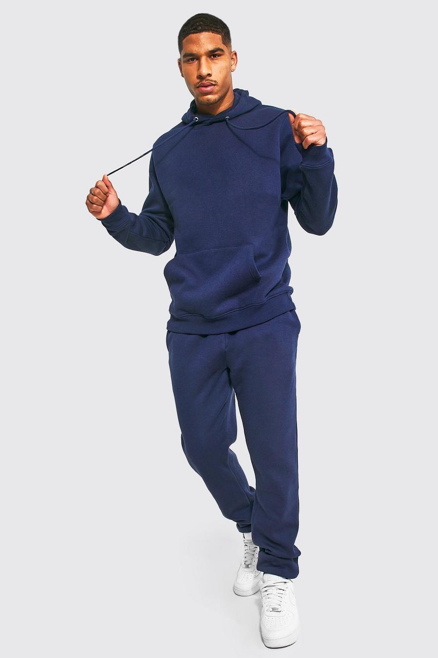 Navy Tall Basic Hooded Tracksuit image number 1
