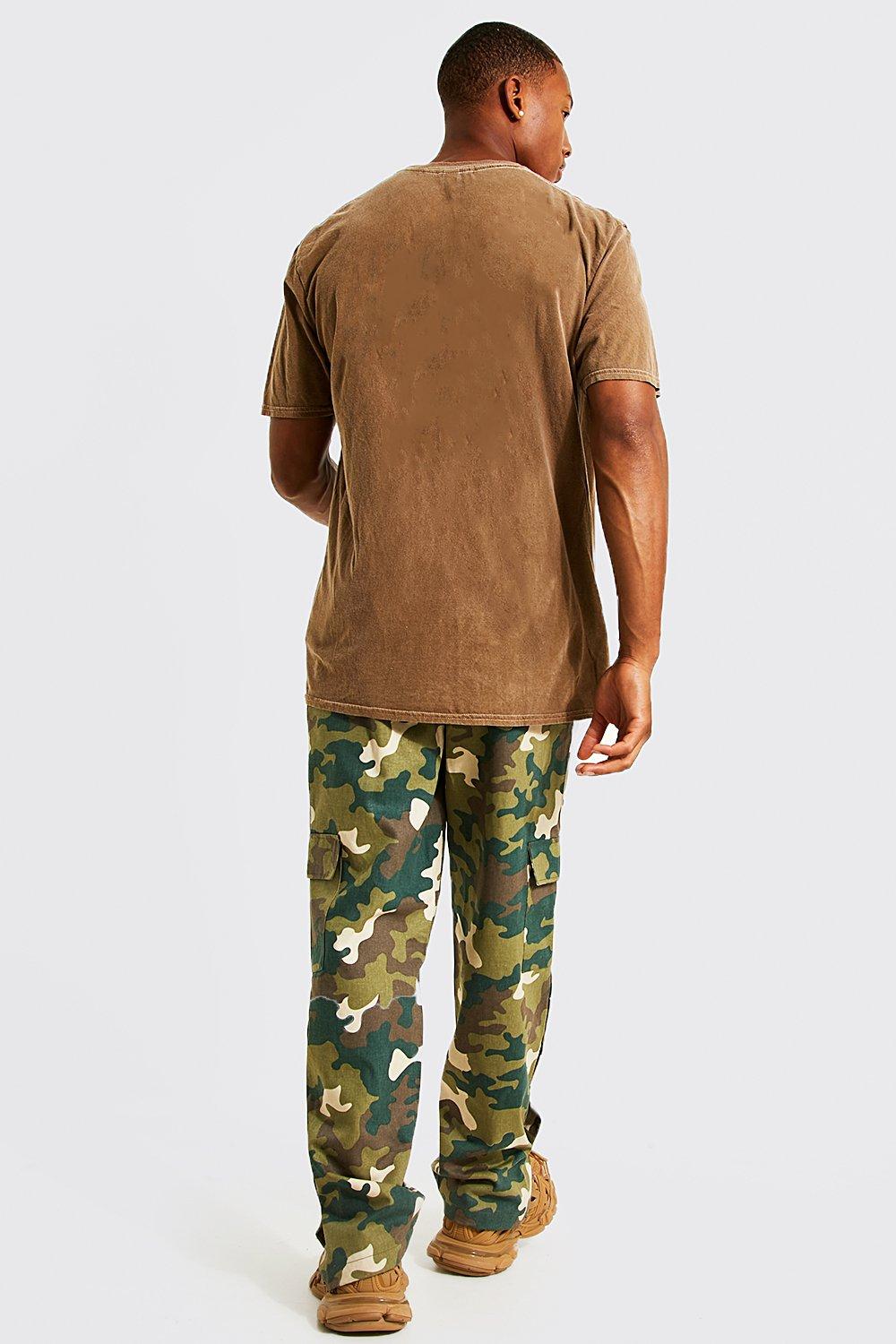 twill popper side cargo trouser