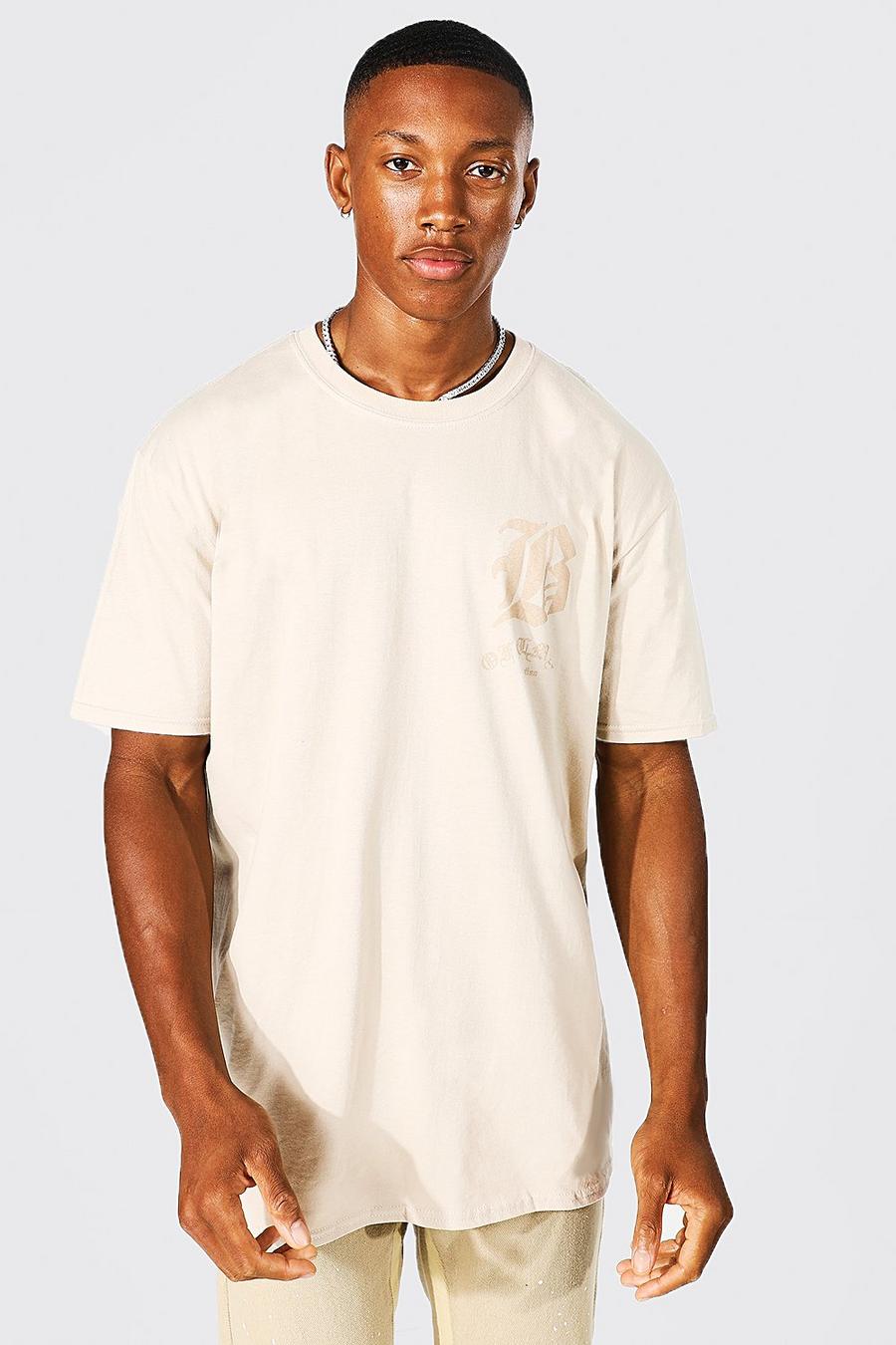 Sand Oversized Ofcl Man Tonal Print T-shirt image number 1
