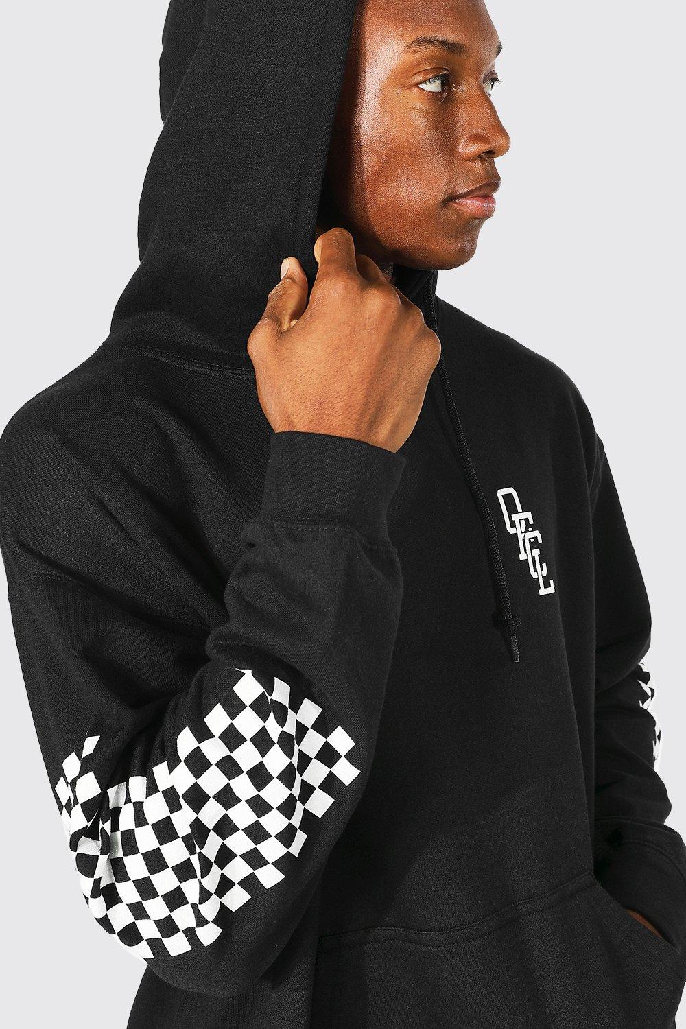 Oversized Offcl Checkerboard Sleeve Hoodie