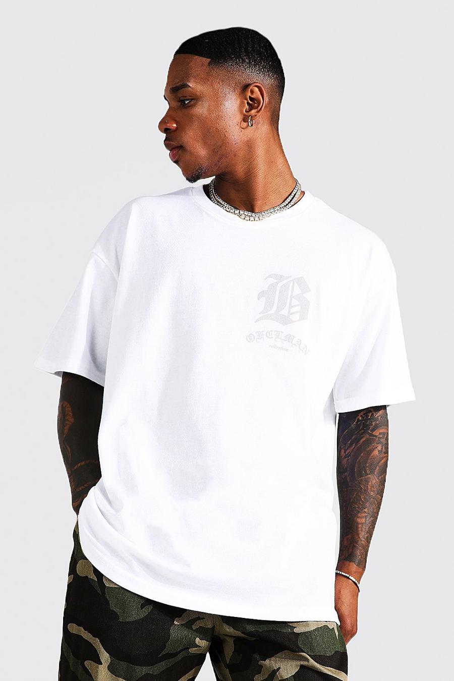 T-shirt oversize à imprimé ton sur ton - Ofcl MAN, White image number 1