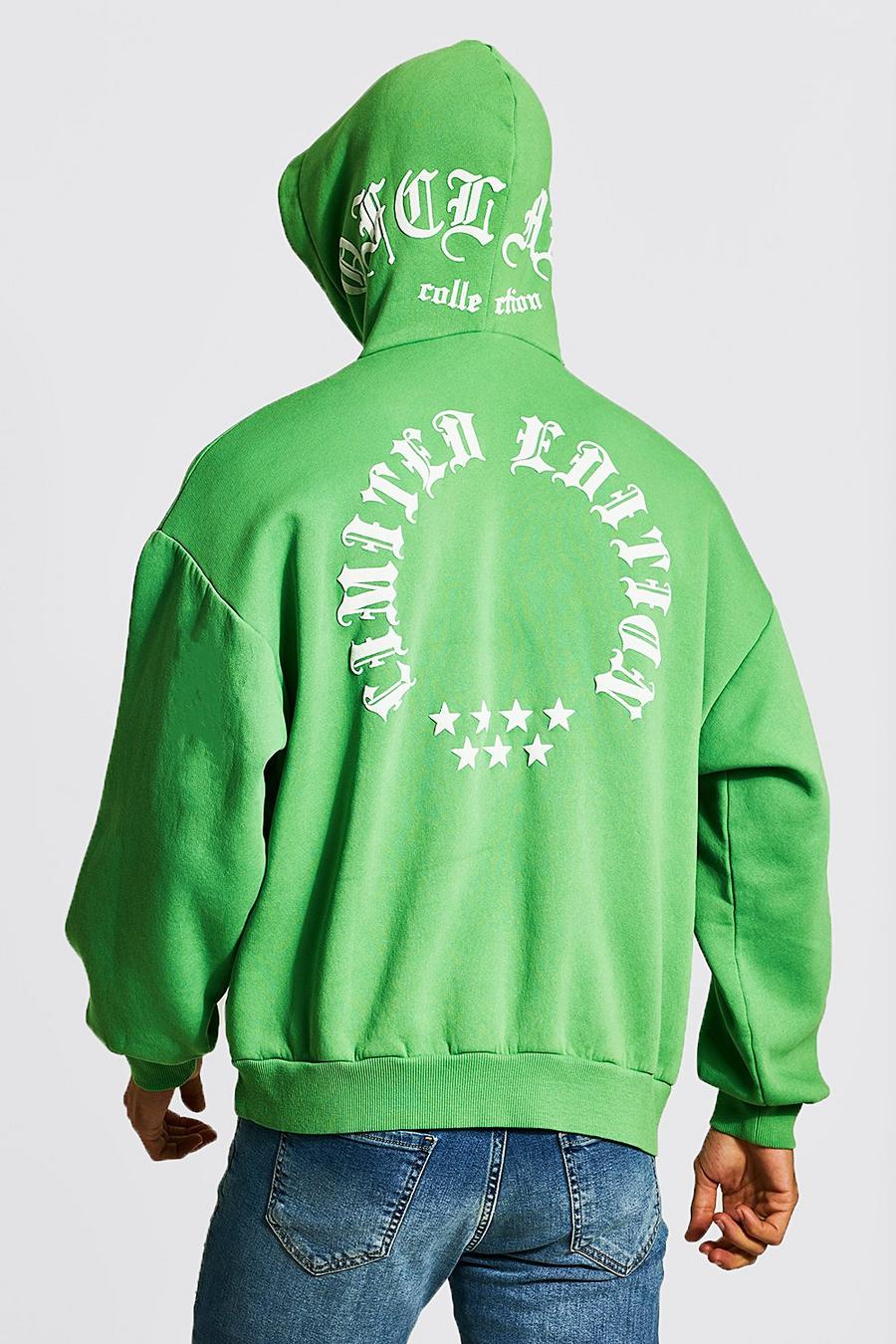 Green Oversized Ofcl Man Puff Print Hoodie image number 1