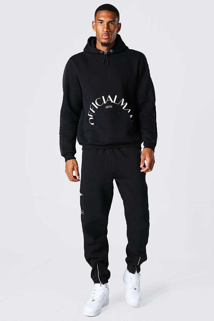 Tall Official Man Cargo Hooded Tracksuit | boohoo