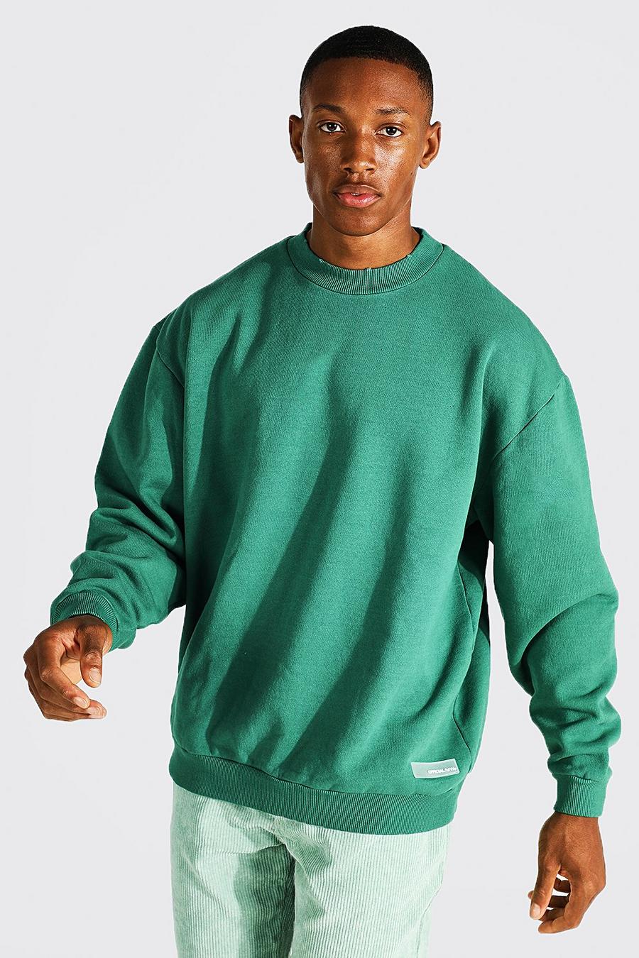 Green Oversized Original Man Overdye Sweatshirt image number 1