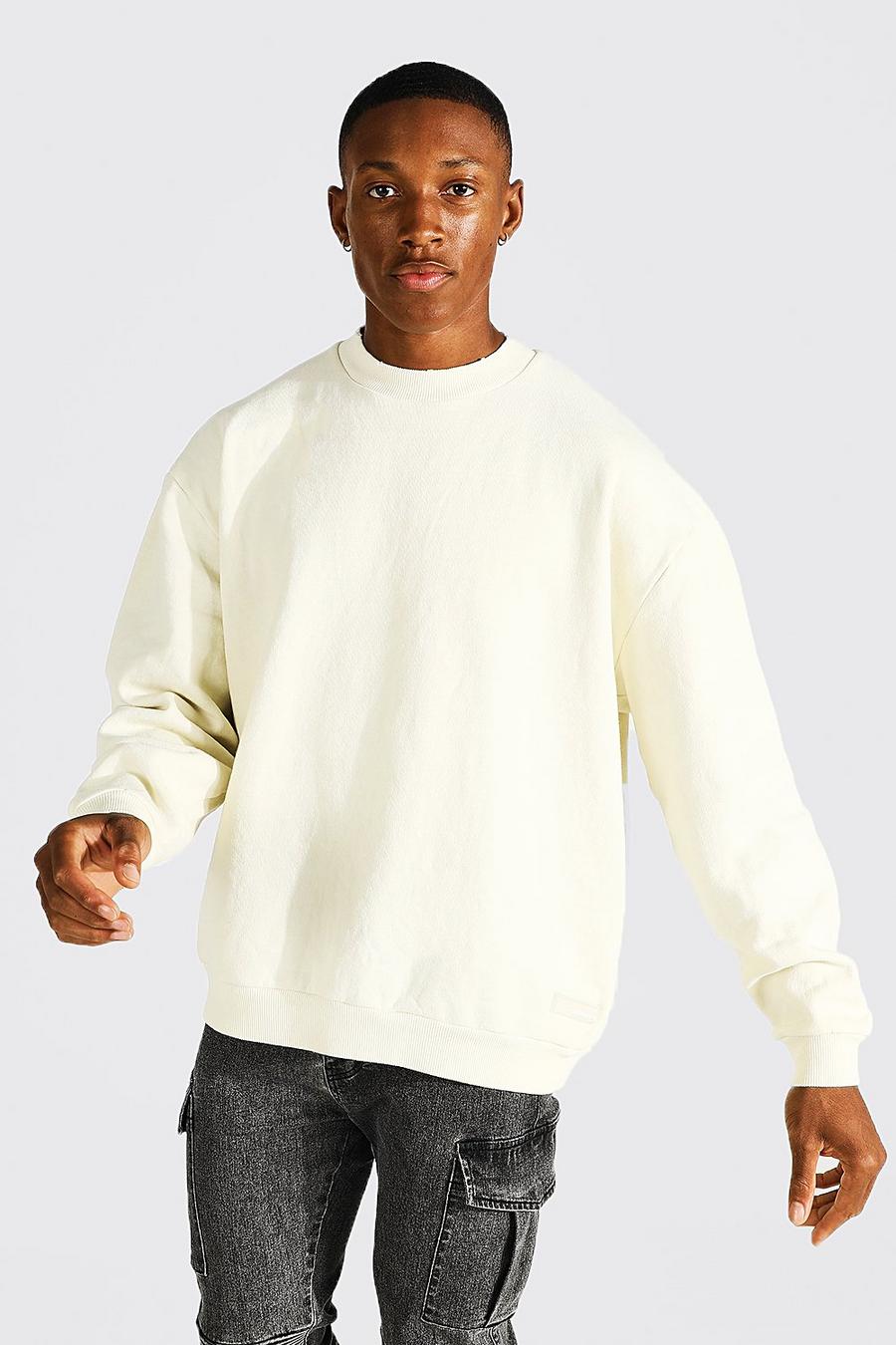 Ecru Oversized Original Man Overdye Sweatshirt image number 1