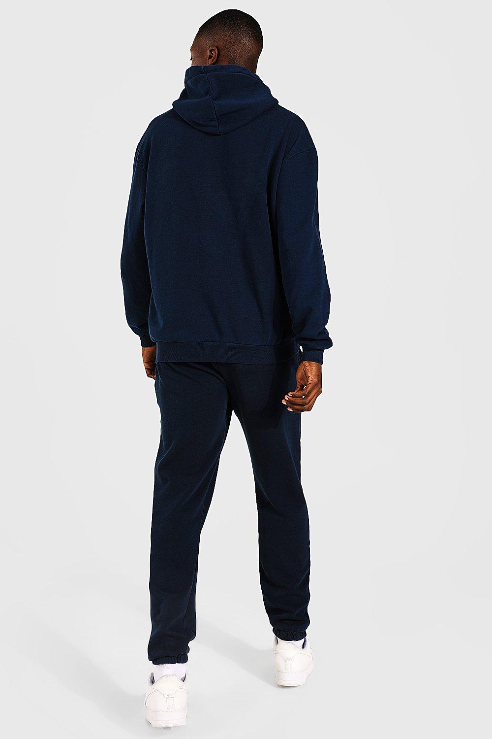 Navy Baggy Pullover Hooded Tracksuit