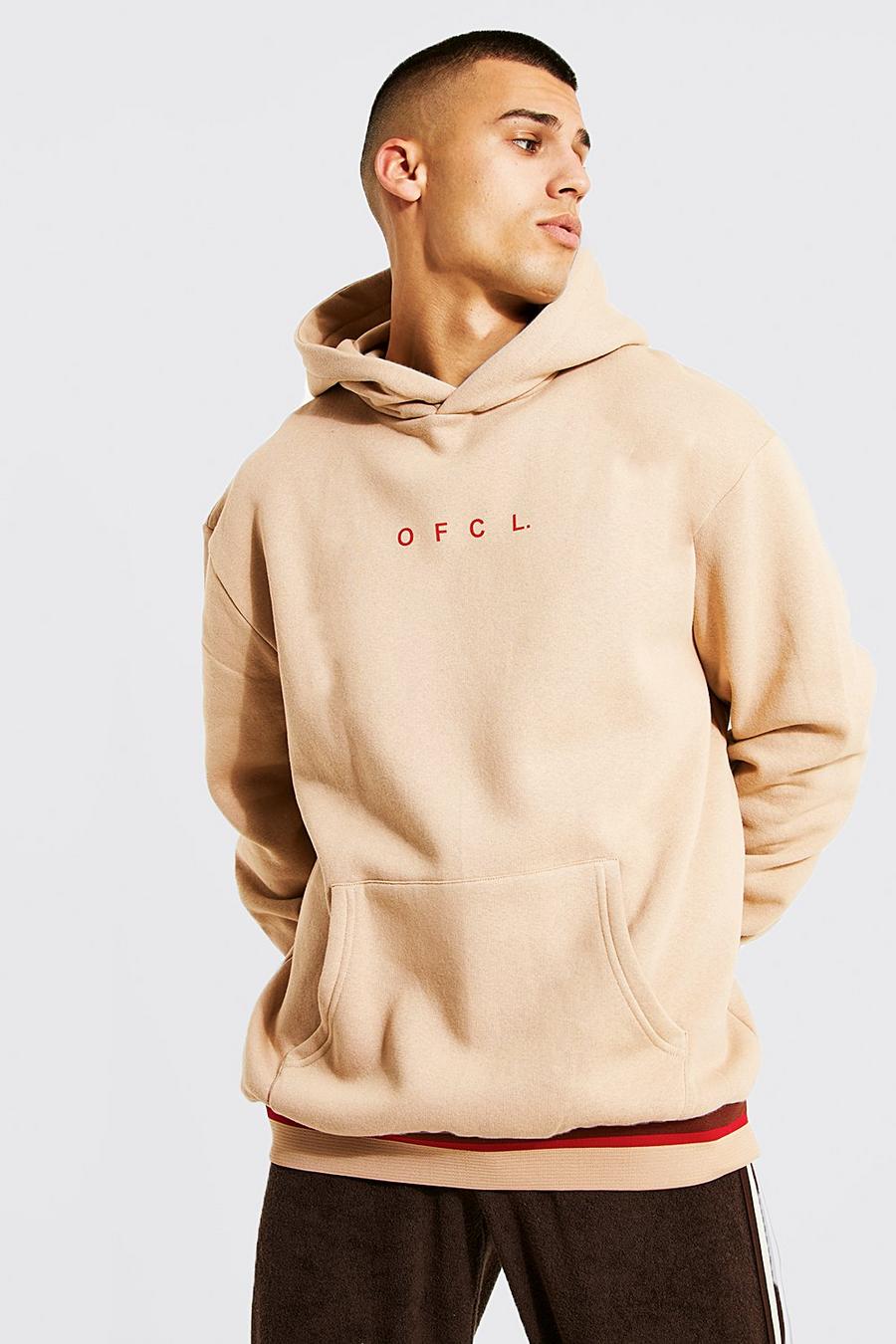 Brown Oversized Ofcl Sports Rib Hoodie image number 1