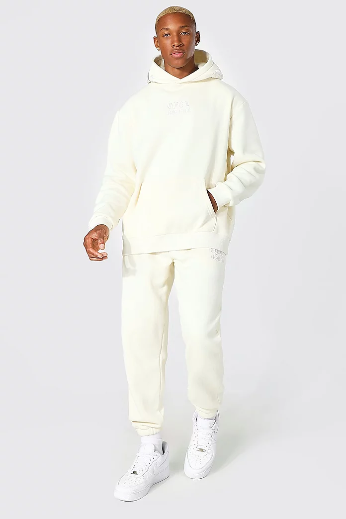 BOOHOO Oversized Ofcl Man 3d Embroidery Tracksuit £45.oo with  (40% OFF) now £27.00 at Boohoo