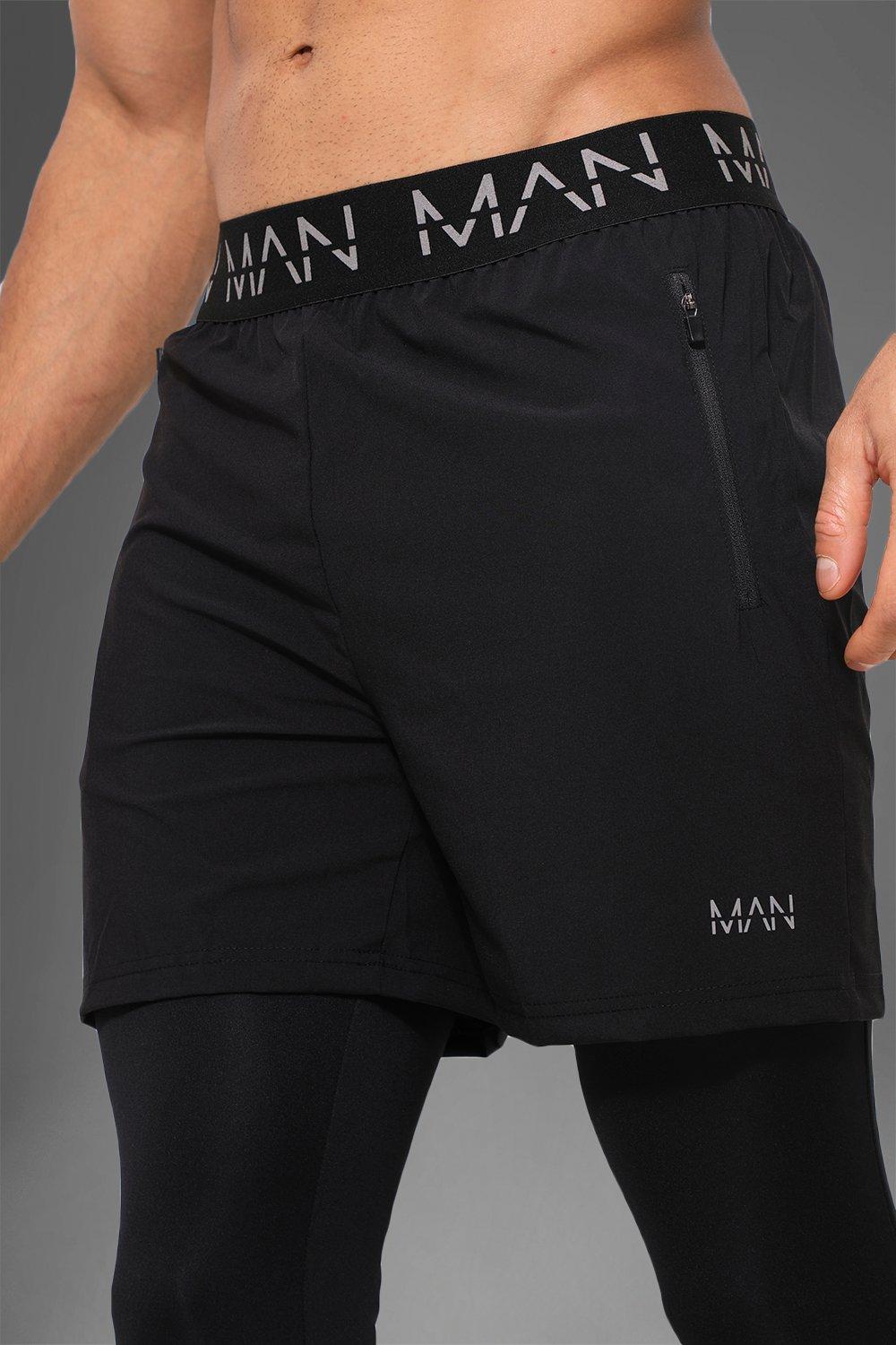 Man Active Gym 2-In-1 Legging Shorts