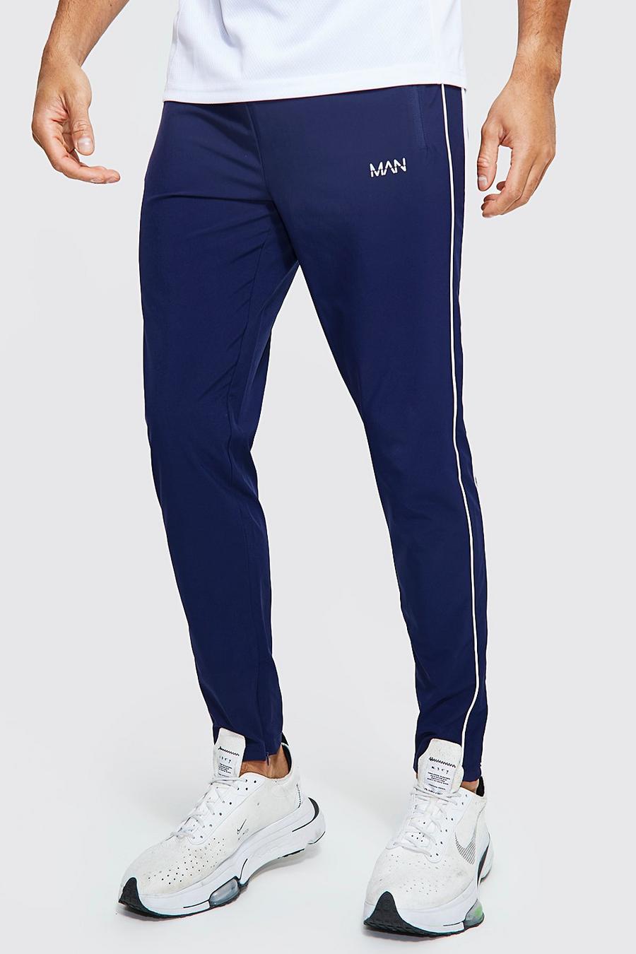 Navy Man Active Gym Jogger With Double Piping image number 1