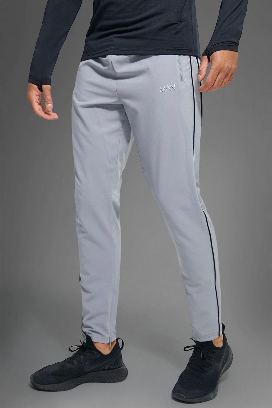 Grey Man Active Gym Jogger With Double Piping