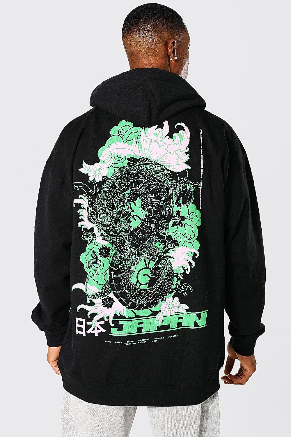 Oversized Dragon Graphic Hoodie