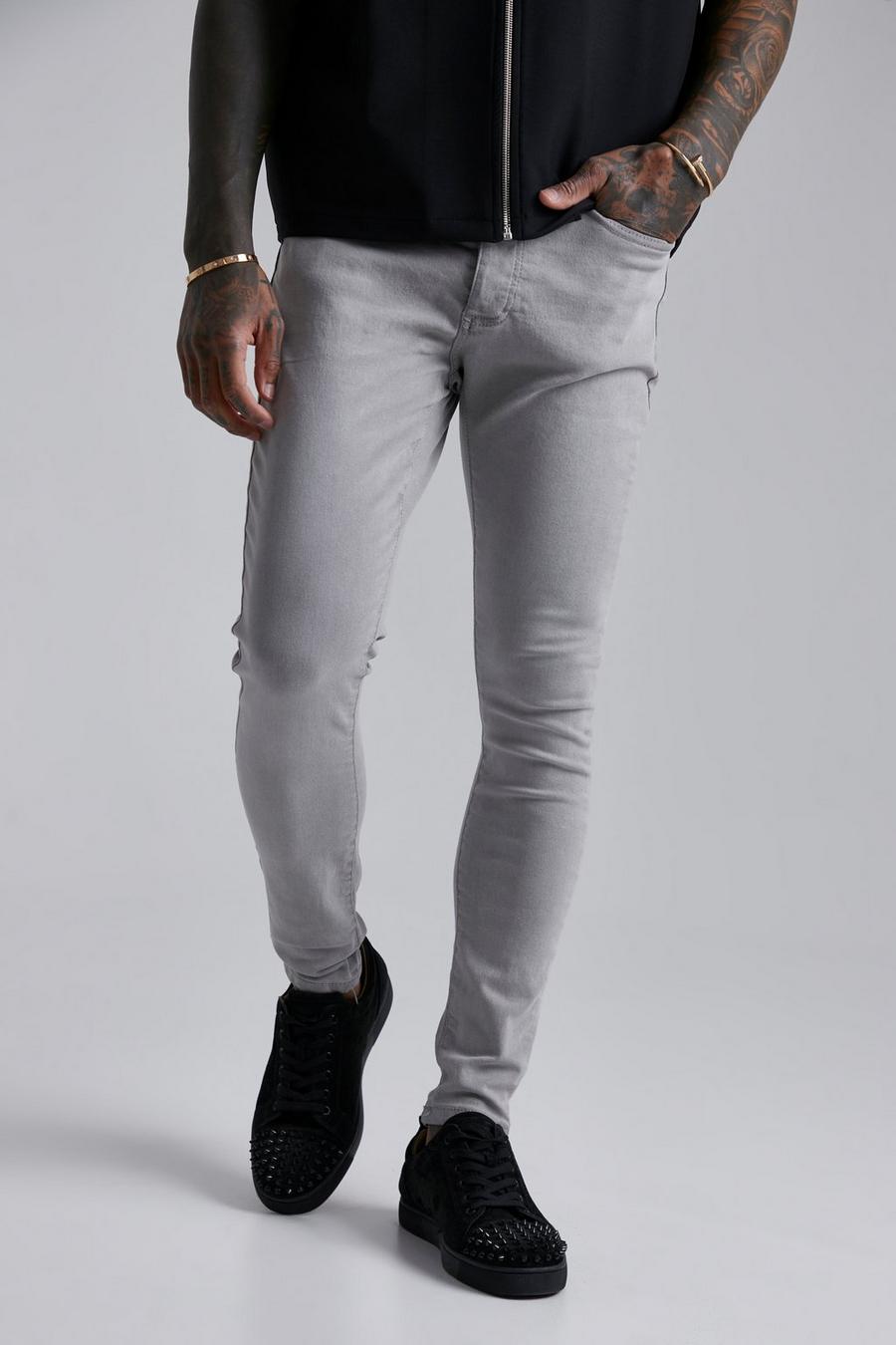 Light grey grau Super Skinny Jean Contains Recycled Polyester