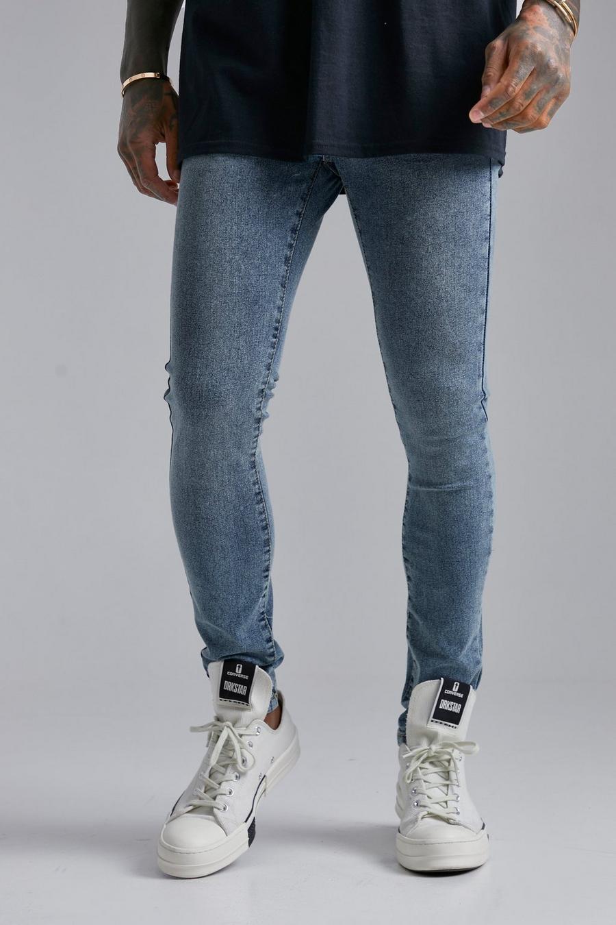 Super Skinny Jeans mit recyceltem Polyester, Antique blue