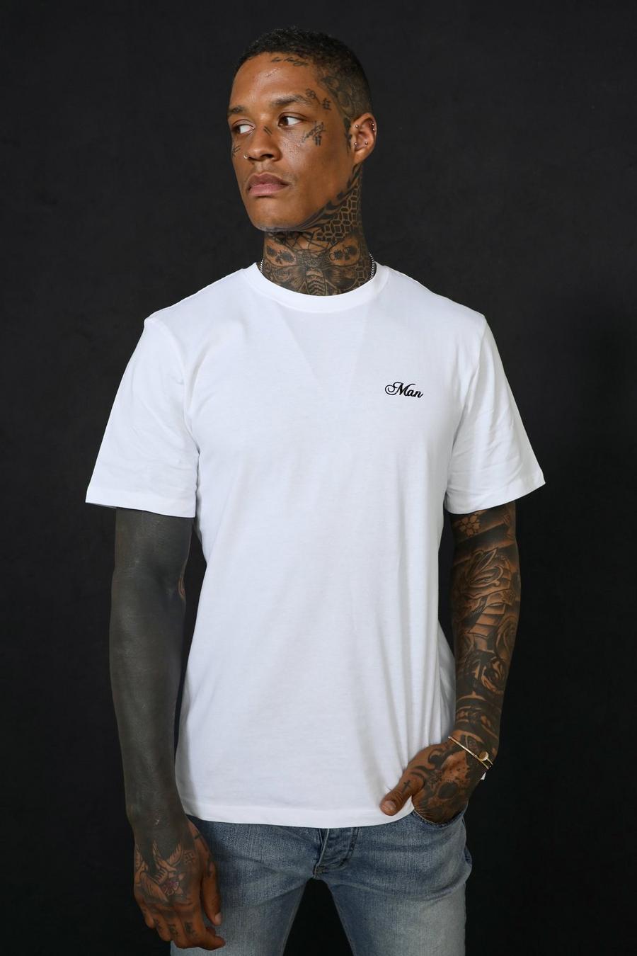 Camiseta con bordado MAN, White image number 1