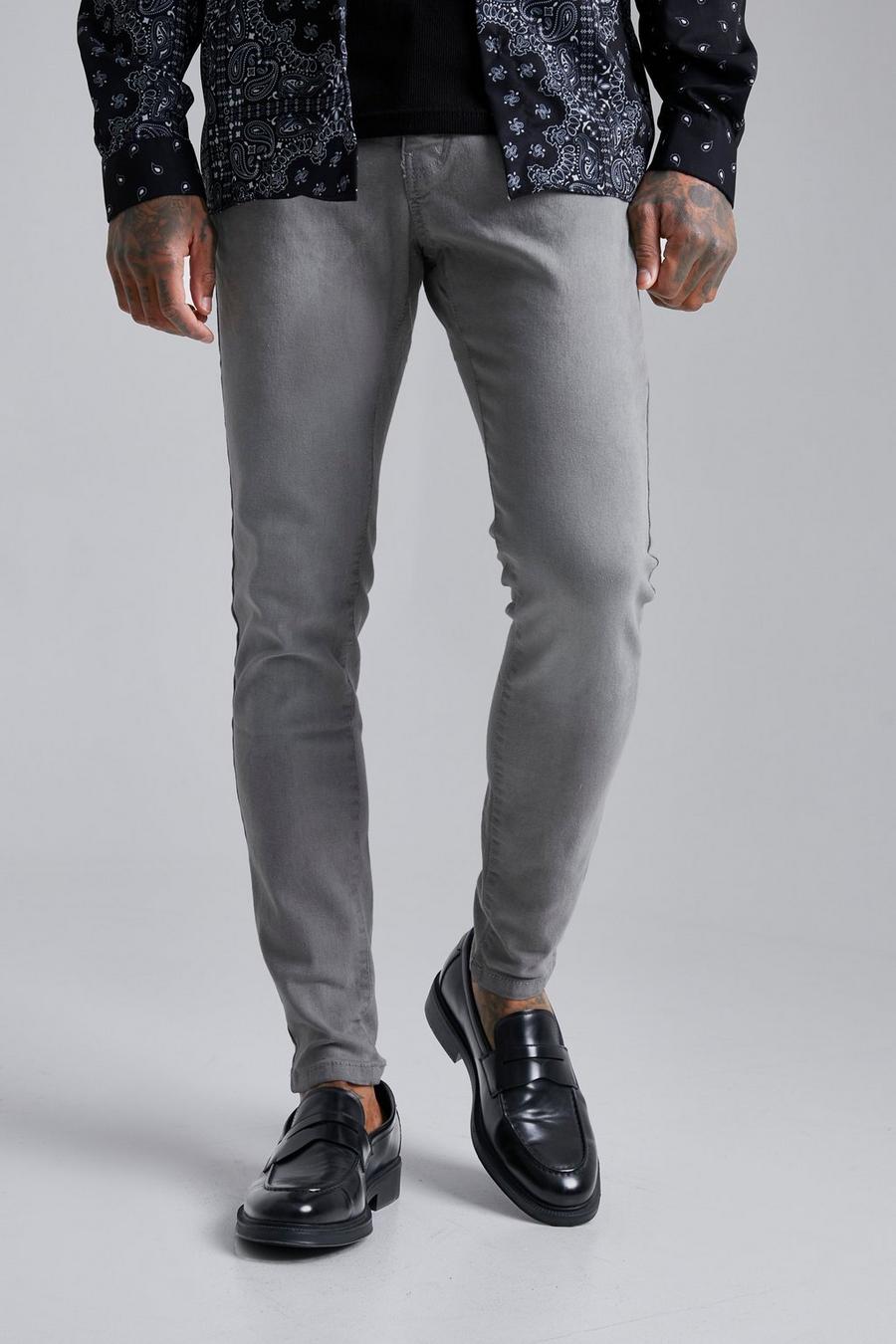 Mid grey grå Skinny jeans med stretch image number 1