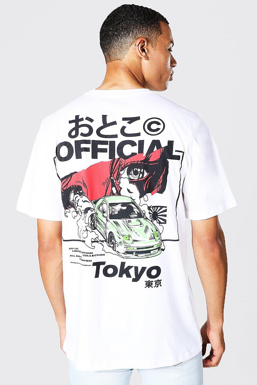 White Tall Tokyo Back Print T-shirt image number 1