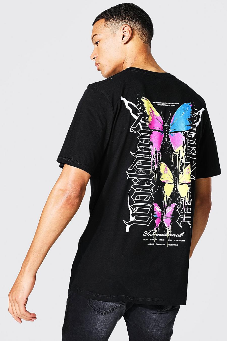 Black Tall Butterfly Back Graphic T-shirt image number 1