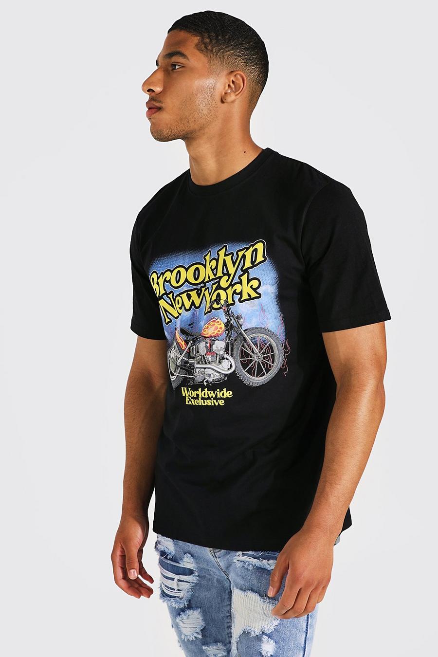Black Tall Brooklyn Motor Graphic T-shirt image number 1