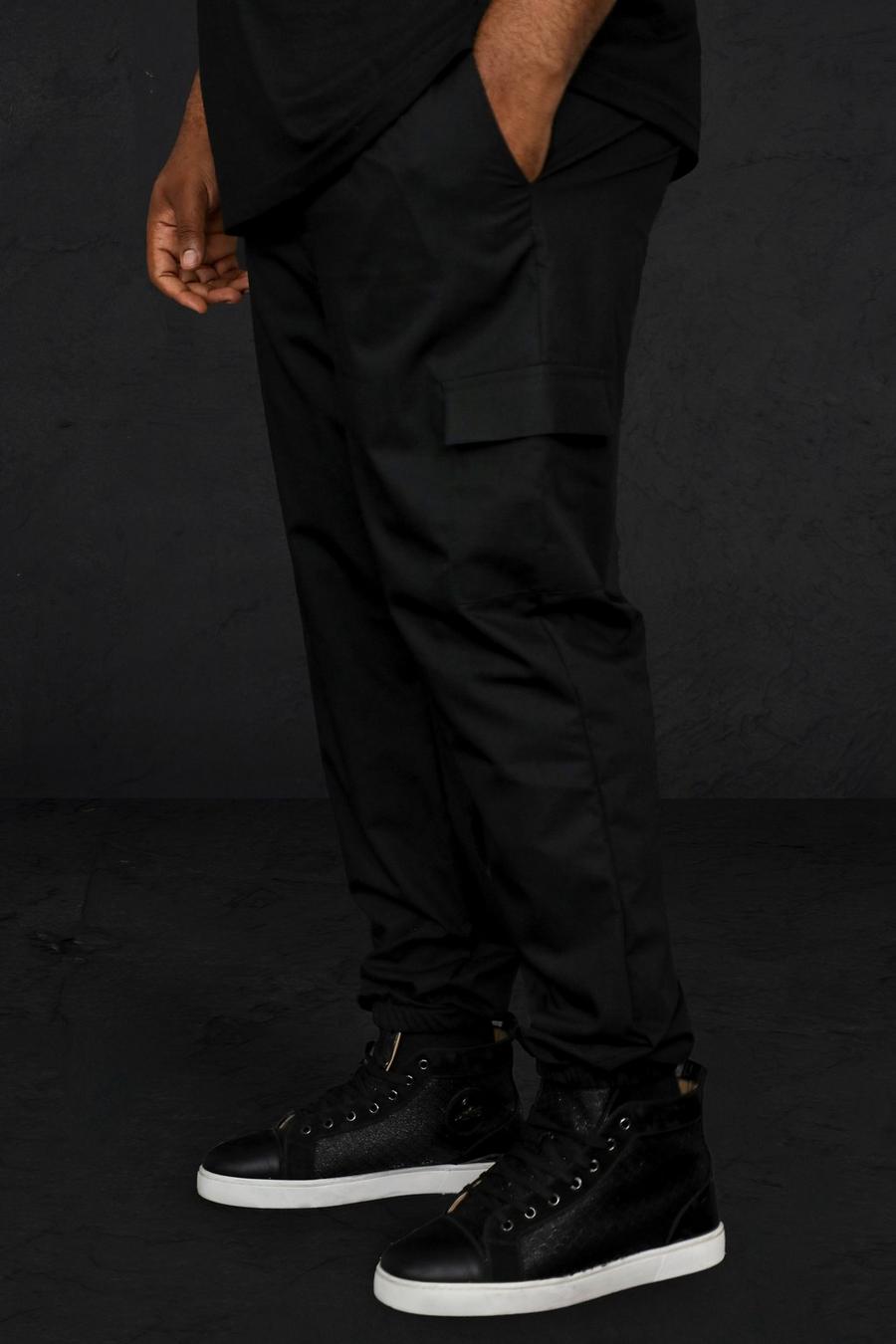 שחור מכנסי חליפה דגמ"ח בגזרת סקיני, מידות גדולות image number 1