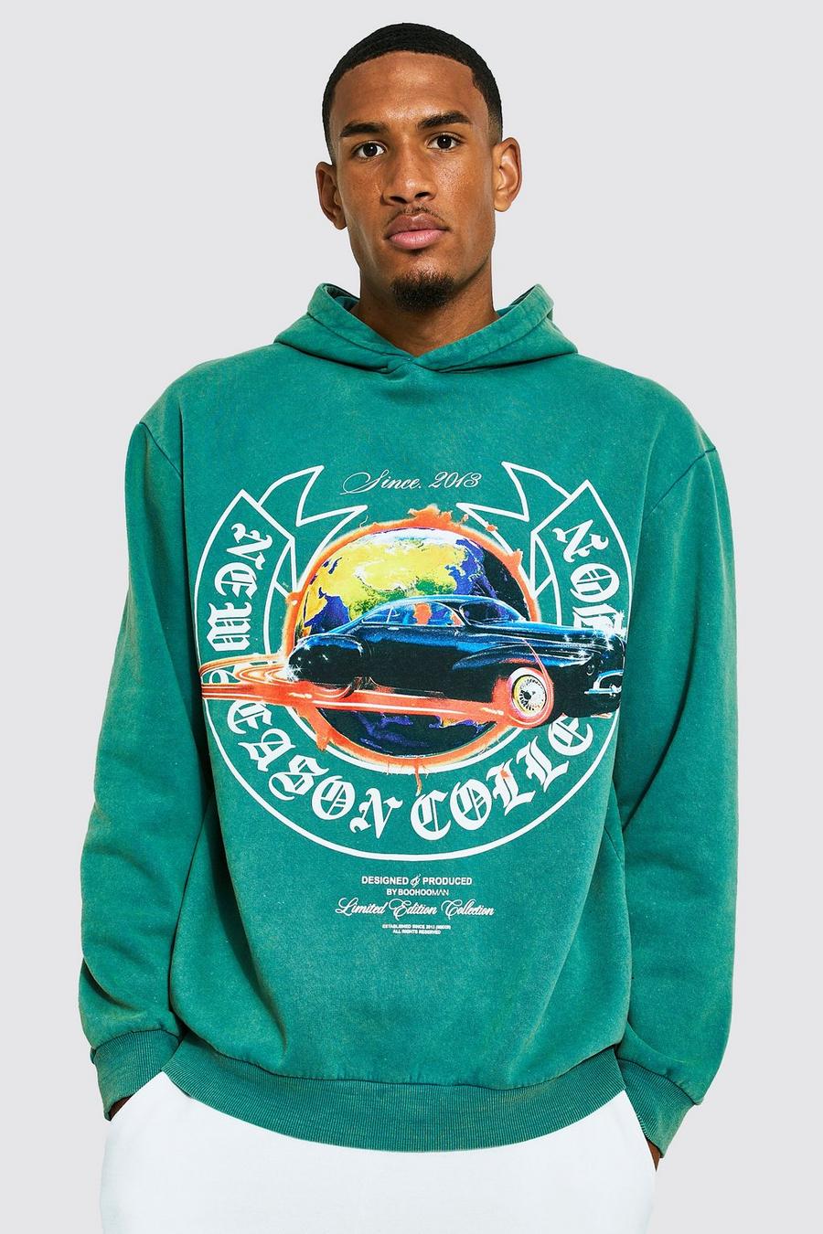Green Tall New Season Car Washed Sweatshirt image number 1