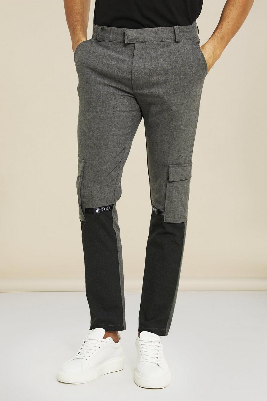 Black Skinny Cargo Suit Trouser image number 1