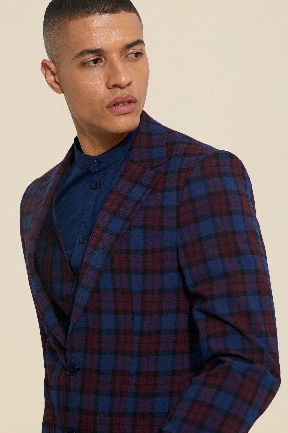 Mens tartan shop suit jacket