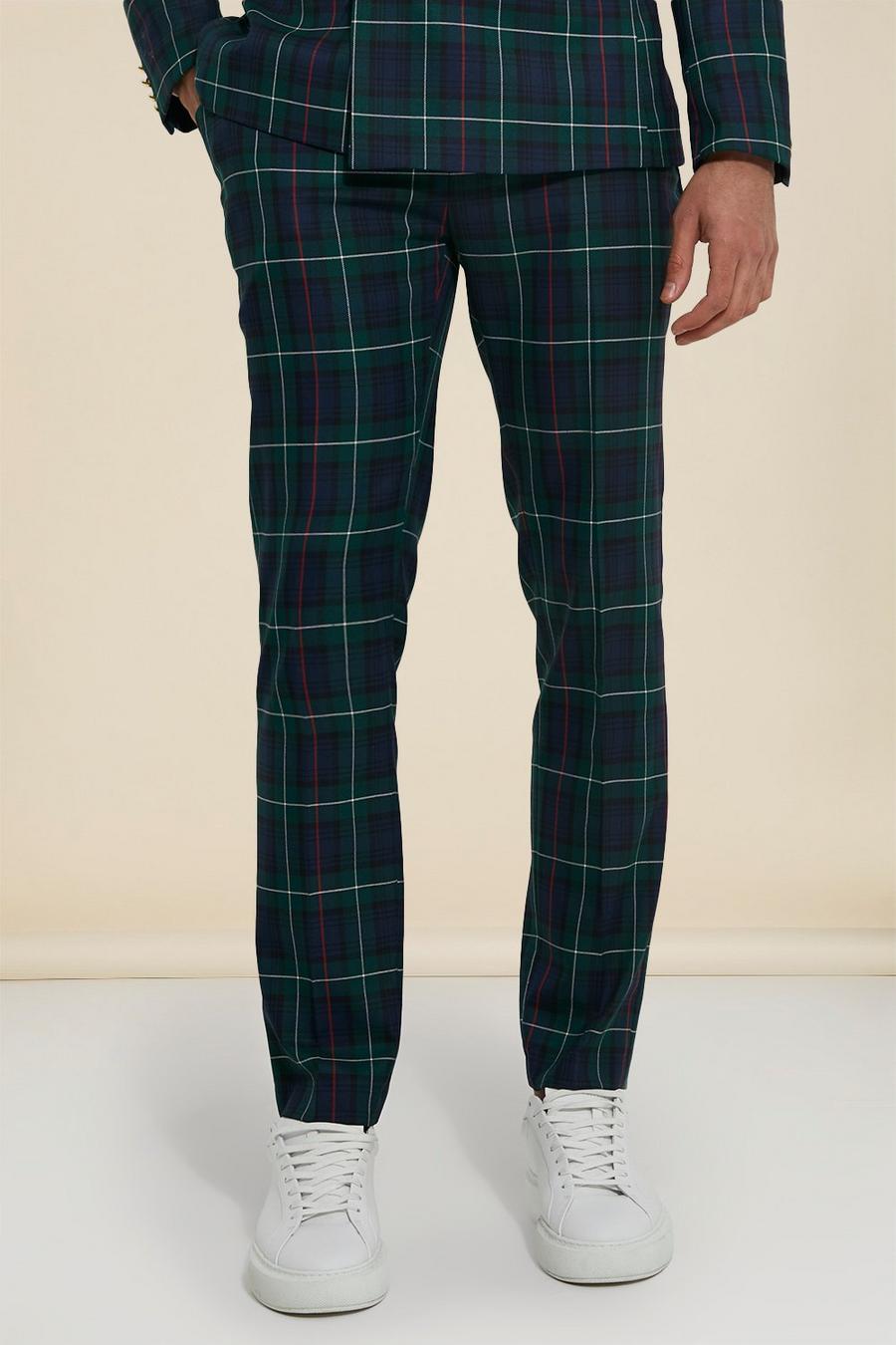 Pantaloni Skinny Fit a quadri scozzesi, Navy image number 1