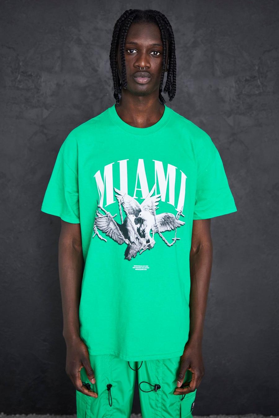 Green Oversized Miami Duiven T-Shirt image number 1