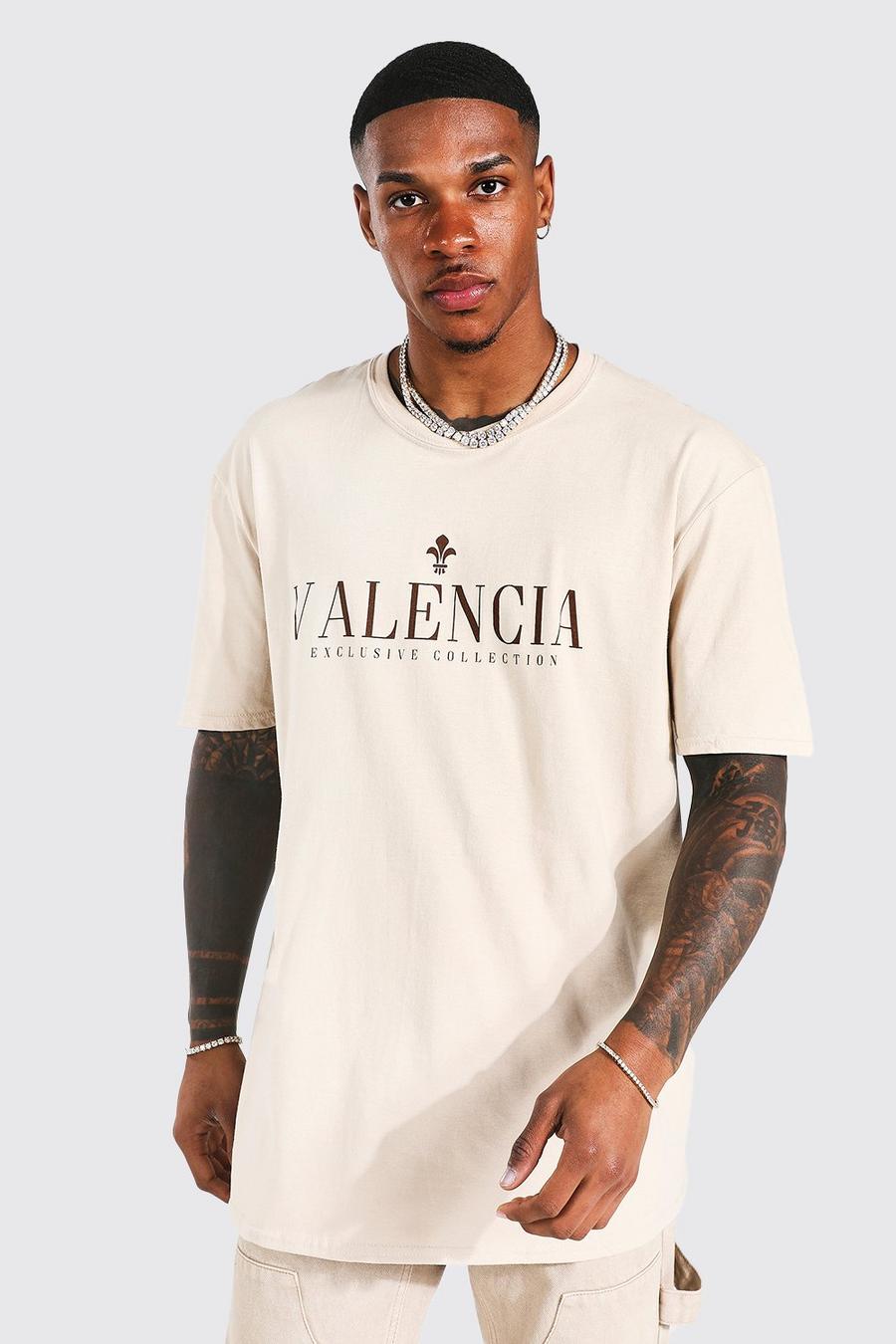 Camiseta oversize con estampado de Valencia, Sand image number 1