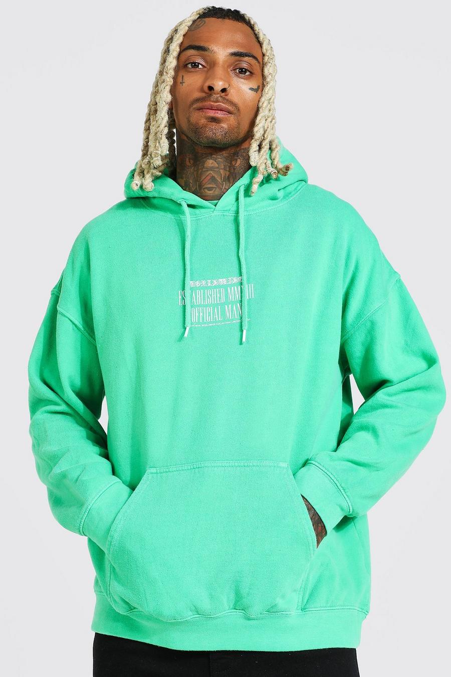 Green Worldwide Oversize överfärgad hoodie image number 1