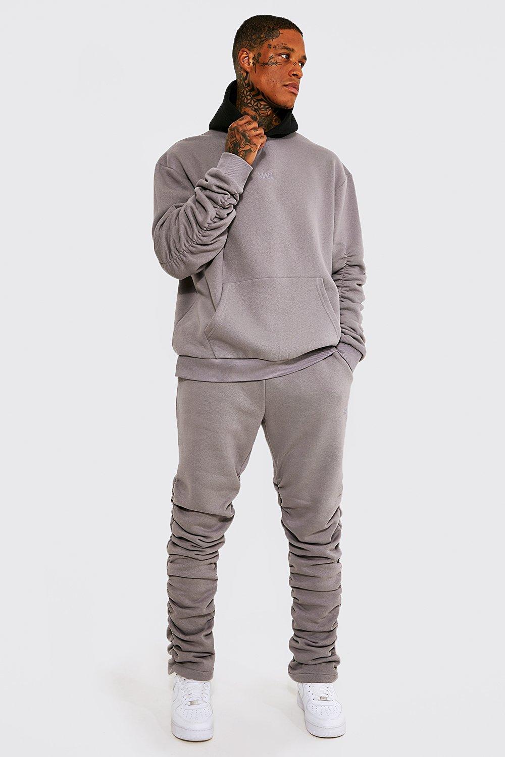 Man Ruched Hooded Tracksuit With Straps