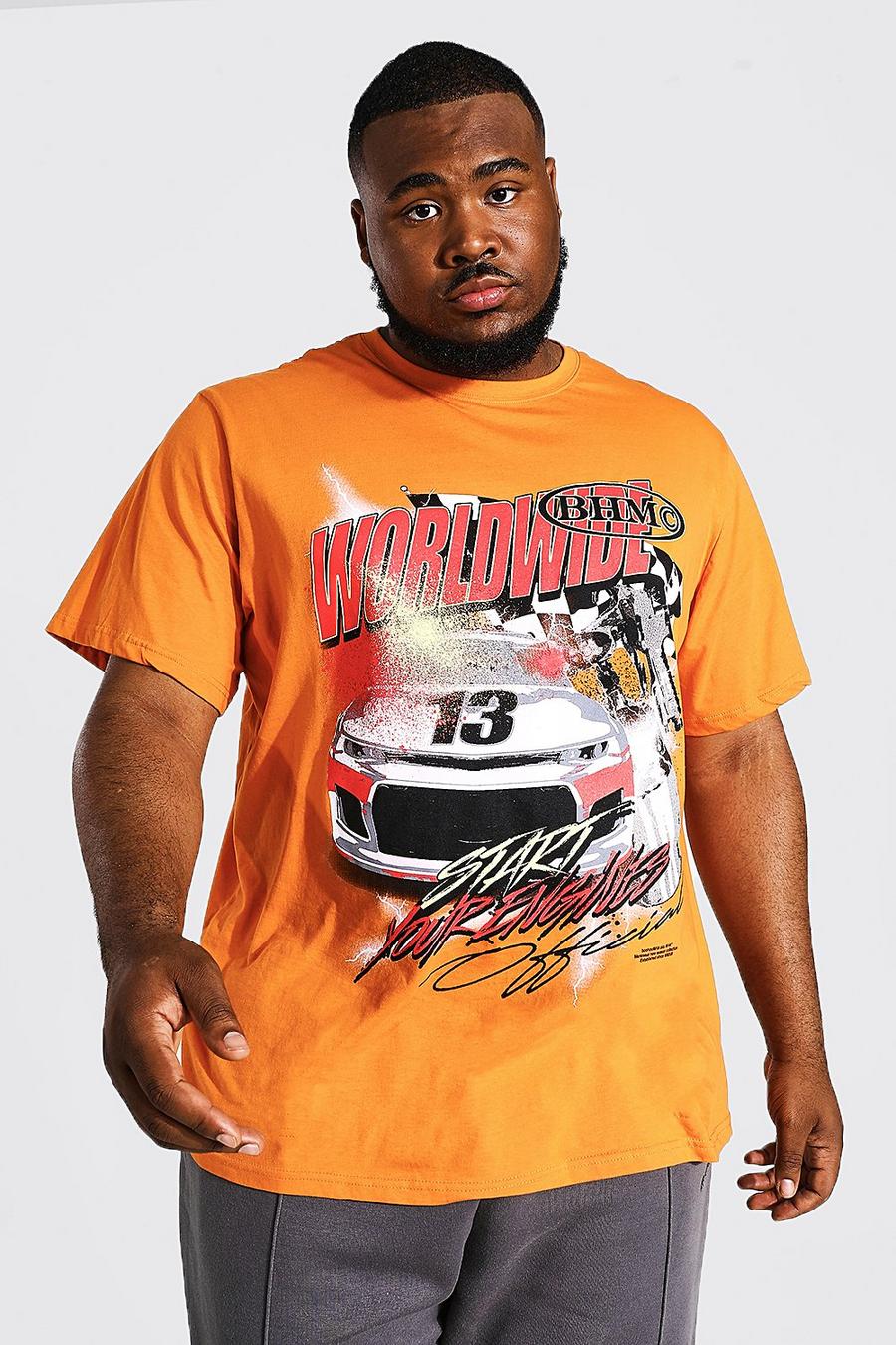 Orange Plus Racing Print T-shirt image number 1