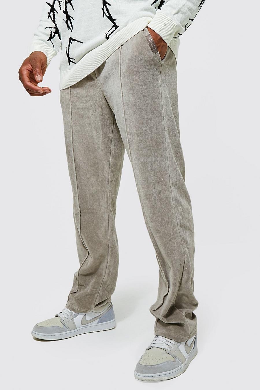 Stone Wide Leg Velour Pintuck Jogger image number 1