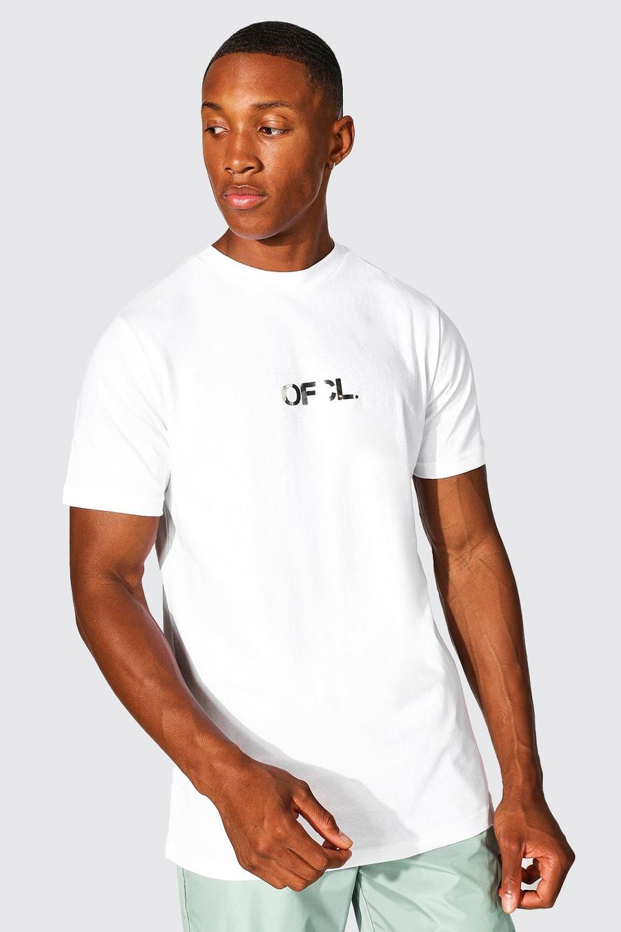 White Slim Fit Metallic Ofcl T-shirt image number 1