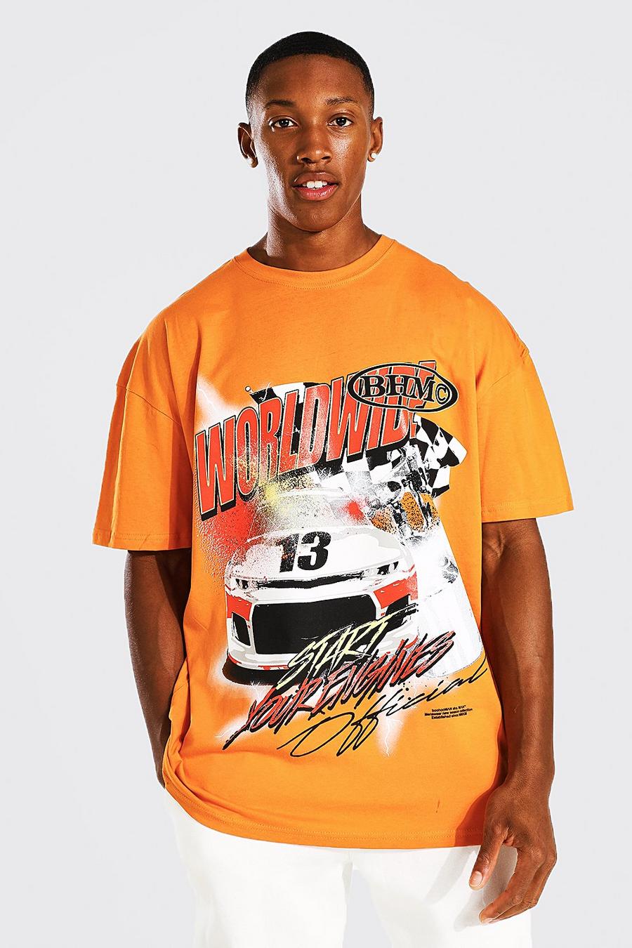 Orange Oversized Auto T-Shirt image number 1