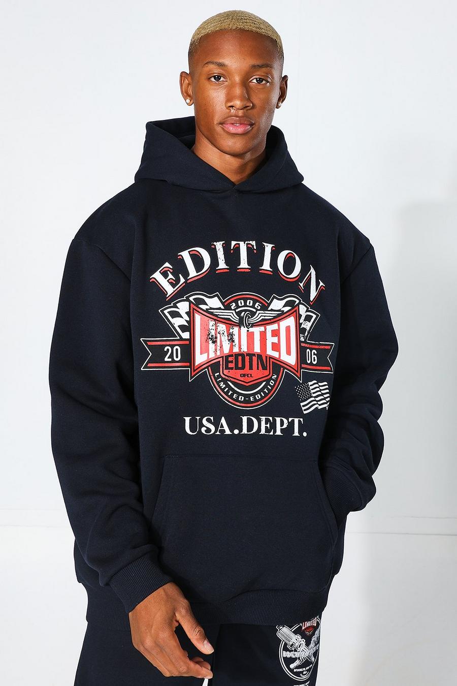 Navy Oversized Limited Edition Hoodie image number 1