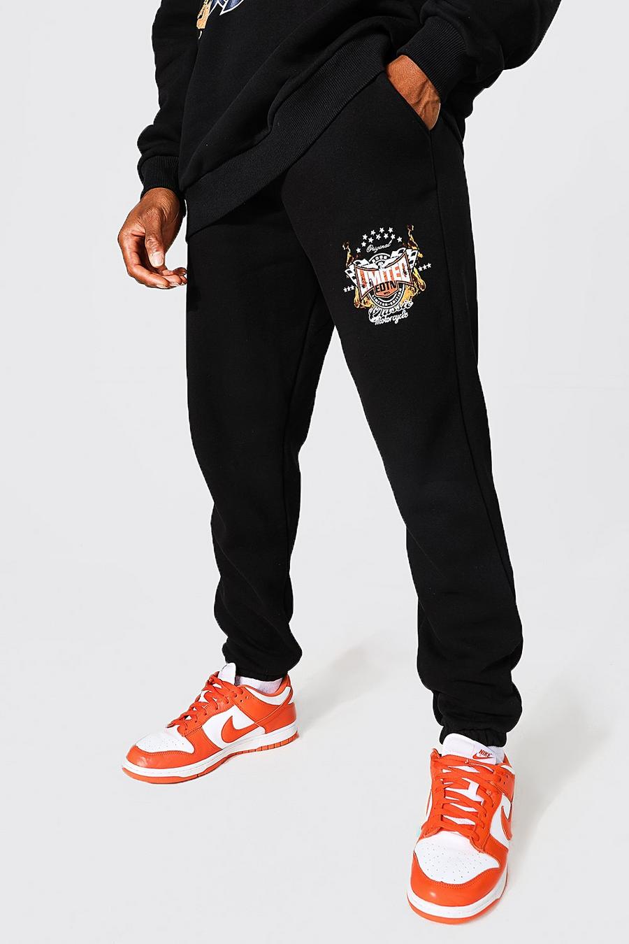 Black Limited Edtn Flame Graphic Jogger image number 1