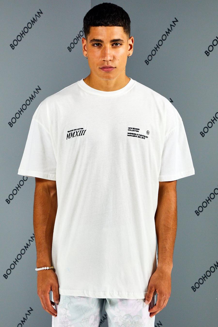 White Oversize t-shirt med grafiskt tryck image number 1